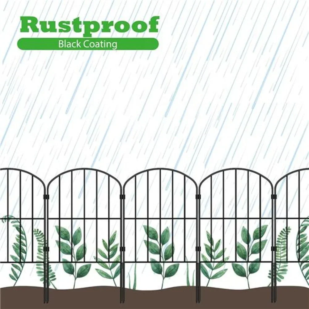 Garden Fence No Dig Fencing 10 Panels, 10ft (L) x 24in (H) Rustproof Metal Wire